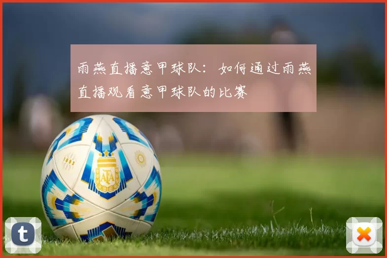 雨燕直播意甲球队：如何通过雨燕直播观看意甲球队的比赛